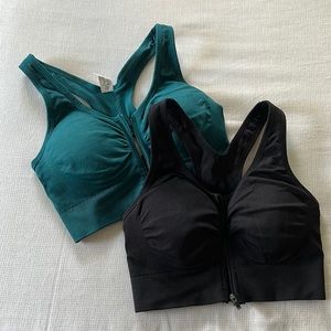 Black and Teal Sport Bras